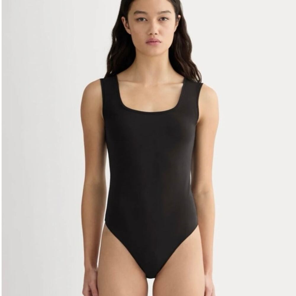 Everlane the Square Neck Bodysuit in Black - Thong Size M